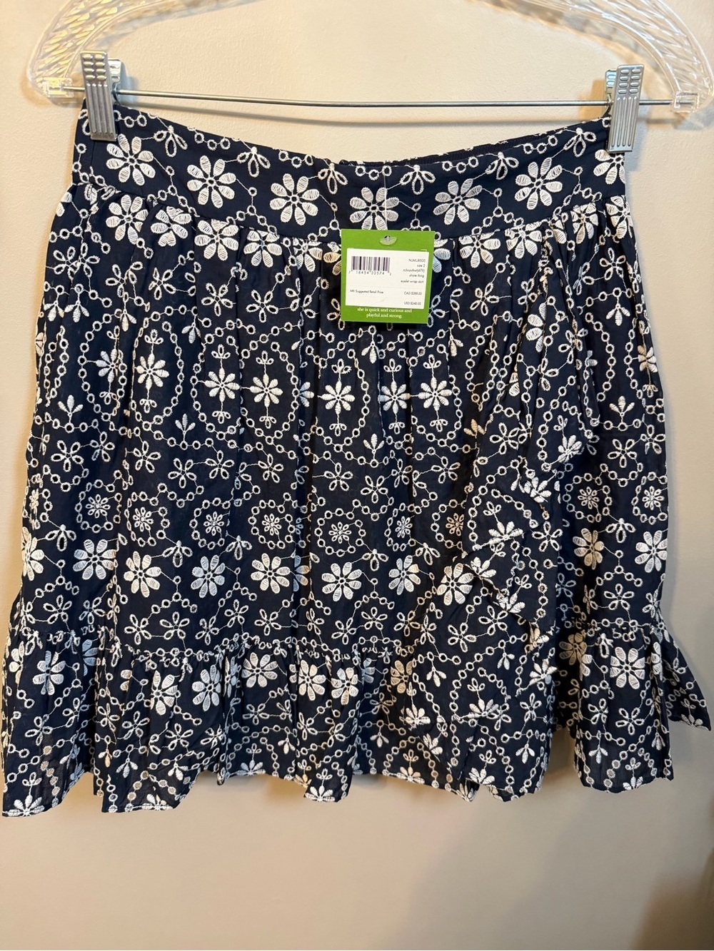 kate spade Navy Shore Thing Eyelet Wrap Skirt